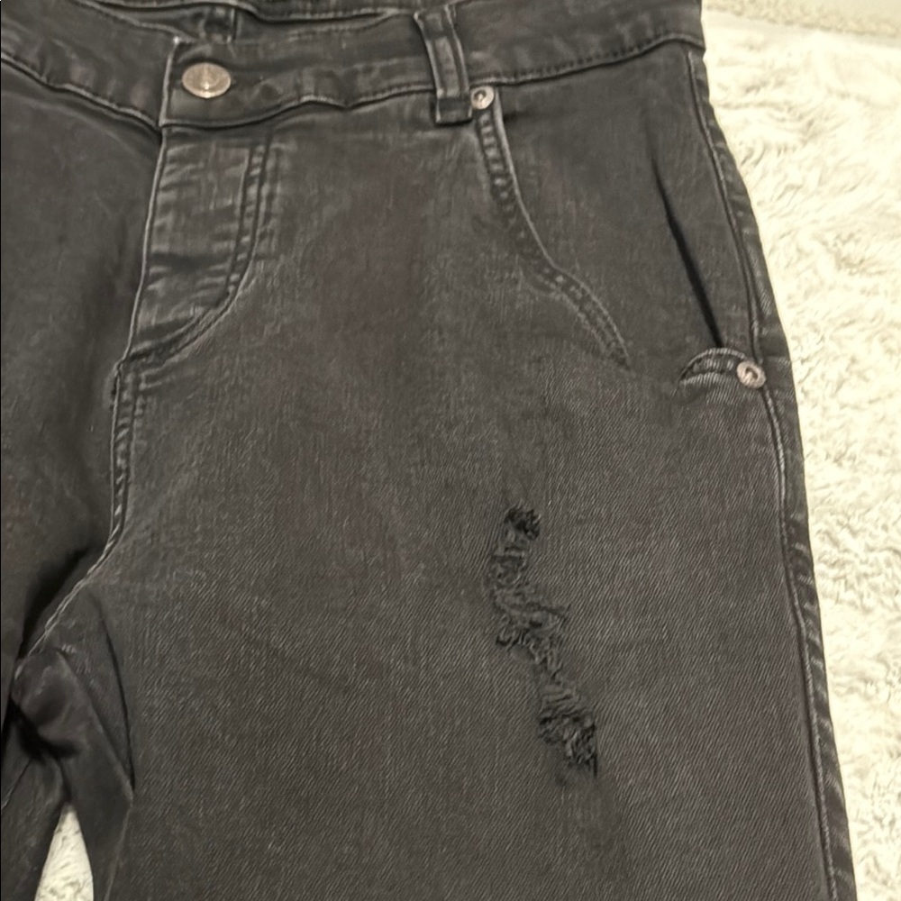 Siksilk Men’s Black Distressed Skinny Jeans size M - Picture 5 of 8